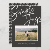 Moderne, minimale elegante scriptvakantiefoto feestdagenkaart (Voorkant / Achterkant)