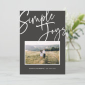 Moderne, minimale elegante scriptvakantiefoto feestdagenkaart (Staand voorkant)