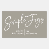 Moderne, minimale elegante scriptvakantiefoto rechthoekige sticker (Voorkant)