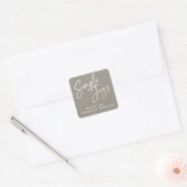 Moderne, minimale elegante scriptvakantiefoto vierkante sticker (Envelop)