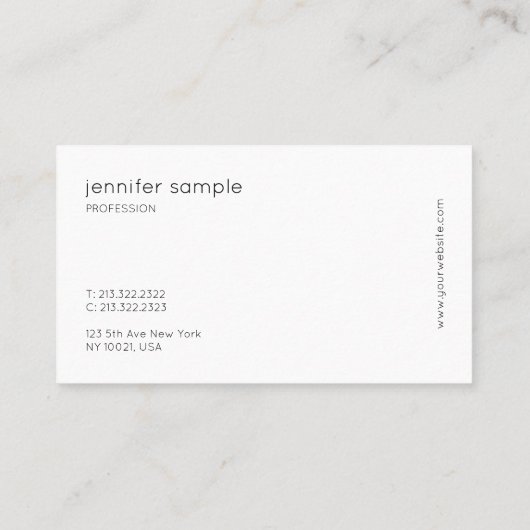 Moderne, minimale elegante, stijlvolle cursieve sc visitekaartje (Achterkant)