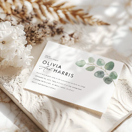 Moderne minimale elegante stijlvolle eucalyptus kaart