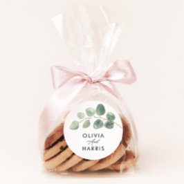 Moderne minimale elegante stijlvolle eucalyptus ronde sticker