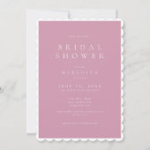 Moderne Minimale Elegante Stof Roze Bruidsdouche Kaart (Voorkant)