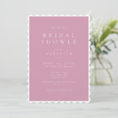 Moderne Minimale Elegante Stof Roze Bruidsdouche Kaart (Staand voorkant)