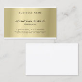 Moderne, minimale elegante vormgeving met goudvlek visitekaartje (Voorkant / Achterkant)