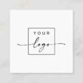 Moderne minimale elegante witte foto QR code Vierkante Visitekaartje (Achterkant)