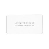 Moderne, minimale, elegante witte Professional-pla Etiket (Voorkant)