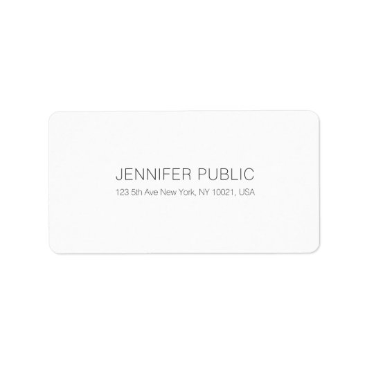 Moderne, minimale, elegante witte Professional-pla Etiket (Voorkant)