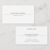 Moderne, minimale, elegante witte Professional-pla Visitekaartje (Voorkant / Achterkant)