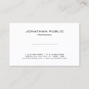 Moderne, minimale elegante witte vlek visitekaartje