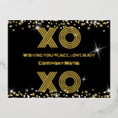 Moderne minimale elegante XO XO Folie Feestdagen Briefkaart (Voorkant)