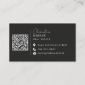 Moderne minimale elegante zwarte eenvoudige typogr visitekaartje (Achterkant)