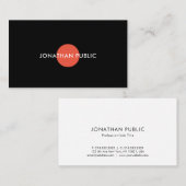 Moderne, minimale elegante zwarte witte rode vlek visitekaartje (Voorkant / Achterkant)