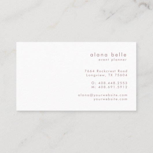 Moderne, minimale en geavanceerde Script-monogram Visitekaartje (Achterkant)