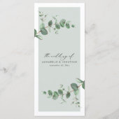Moderne minimale eucalyptus eenvoudige elegante br menu (Achterkant)