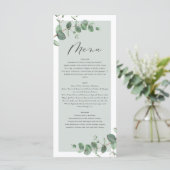 Moderne minimale eucalyptus eenvoudige elegante br menu (Staand voorkant)