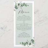 Moderne minimale eucalyptus eenvoudige elegante br menu (Voorkant)