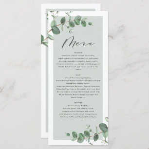 Moderne minimale eucalyptus eenvoudige elegante br menu