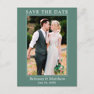 Moderne, minimale Eucalyptus Green Save the Date Briefkaart