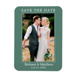 Moderne, minimale Eucalyptus Green Save the Date Magneet