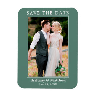 Moderne, minimale Eucalyptus Green Save the Date Magneet