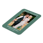 Moderne, minimale Eucalyptus Green Save the Date Magneet (Linkerzijde)
