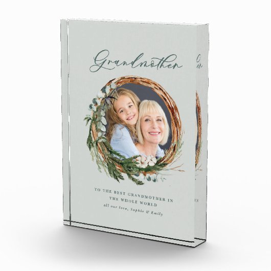 Moderne minimale eucalyptuskrans foto grootmoeder (Rechts)