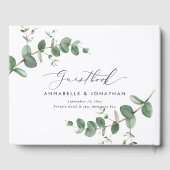 Moderne, minimale eucalyptusrustige gastenboek (Achterkant)