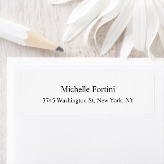 Moderne, minimale, exclusieve platte witzijde etiket (Insitu)