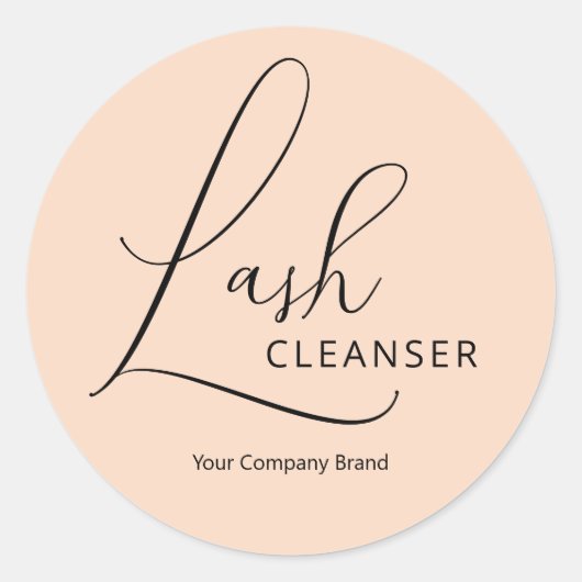 Moderne minimale Eyelash Cleanser Beige Ronde Sticker (Voorkant)