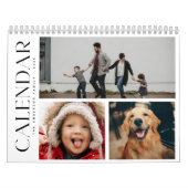 Moderne minimale familie 3 fotocollage kalender (Hoes)