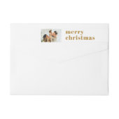 Moderne Minimale Familie Foto Gouden Kerst Wrap (Achterkant)