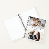 Moderne minimale familie twee foto gepersonaliseer notitieboek (Binnen)