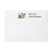 Moderne Minimale Familiefoto Donkergroene Kerst (Achterkant)