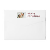 Moderne Minimale Familiefoto Rode Kerstverpakking (Achterkant)