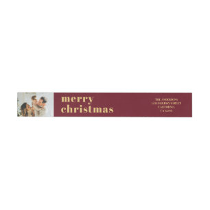 Moderne Minimale Familiefoto Rode Kerstverpakking