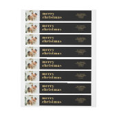 Moderne Minimale Familiefoto Zwart Kerstwrap (Vel)