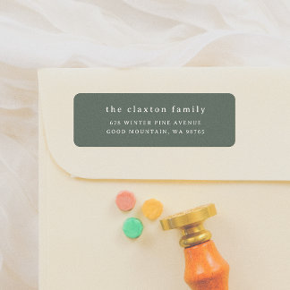 Moderne & Minimale familienaam Groen retouradres Etiket