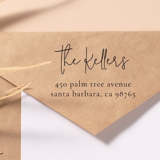 Moderne minimale familienaam & thuisadres  zelfinktende stempel