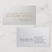 Moderne minimale Faux Gold Foil aangepaste reliëft Visitekaartje (Voorkant / Achterkant)