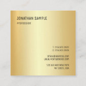 Moderne, minimale Faux Gold-Sjabloon Vierkante Visitekaartje (Achterkant)