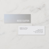 Moderne, minimale Faux Grey Silver Professional Mini Visitekaartje (Voorkant / Achterkant)