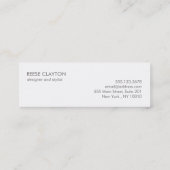 Moderne, minimale Faux Grey Silver Professional Mini Visitekaartje (Achterkant)