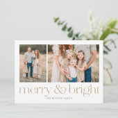 Moderne, minimale feestdag en een compacte Gold-ce Feestdagenkaart (Staand voorkant)