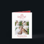 Moderne minimale feestdagen rustige multi-foto-chi<br><div class="desc">Moderne,  minimale kerstfeestelijke,  stijlvolle multi-fotokaart. Met moderne handgetekende tekst en bomen. De achtergrondkleur kan worden aangepast. Eenvoudig stijlvol,  modern kerstfeest</div>