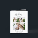 Moderne minimale feestdagen rustige multi-foto-chi<br><div class="desc">Moderne,  minimale kerstfeestelijke,  stijlvolle multi-fotokaart. Met moderne handgetekende tekst en bomen. De achtergrondkleur kan worden aangepast. Eenvoudig stijlvol,  modern kerstfeest</div>