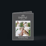 Moderne minimale feestdagen rustige multi-foto-chi<br><div class="desc">Moderne,  minimale kerstfeestelijke,  stijlvolle multi-fotokaart. Met moderne handgetekende tekst en bomen. De achtergrondkleur kan worden aangepast. Eenvoudig stijlvol,  modern kerstfeest</div>