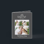 Moderne minimale feestdagen rustige multi-foto-chi<br><div class="desc">Moderne,  minimale kerstfeestelijke,  stijlvolle multi-fotokaart. Met moderne handgetekende tekst en bomen. De achtergrondkleur kan worden aangepast. Eenvoudig stijlvol,  modern kerstfeest</div>