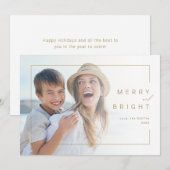 Moderne, minimale feestelijke en heldere fotokaart feestdagenkaart (Voorkant / Achterkant)